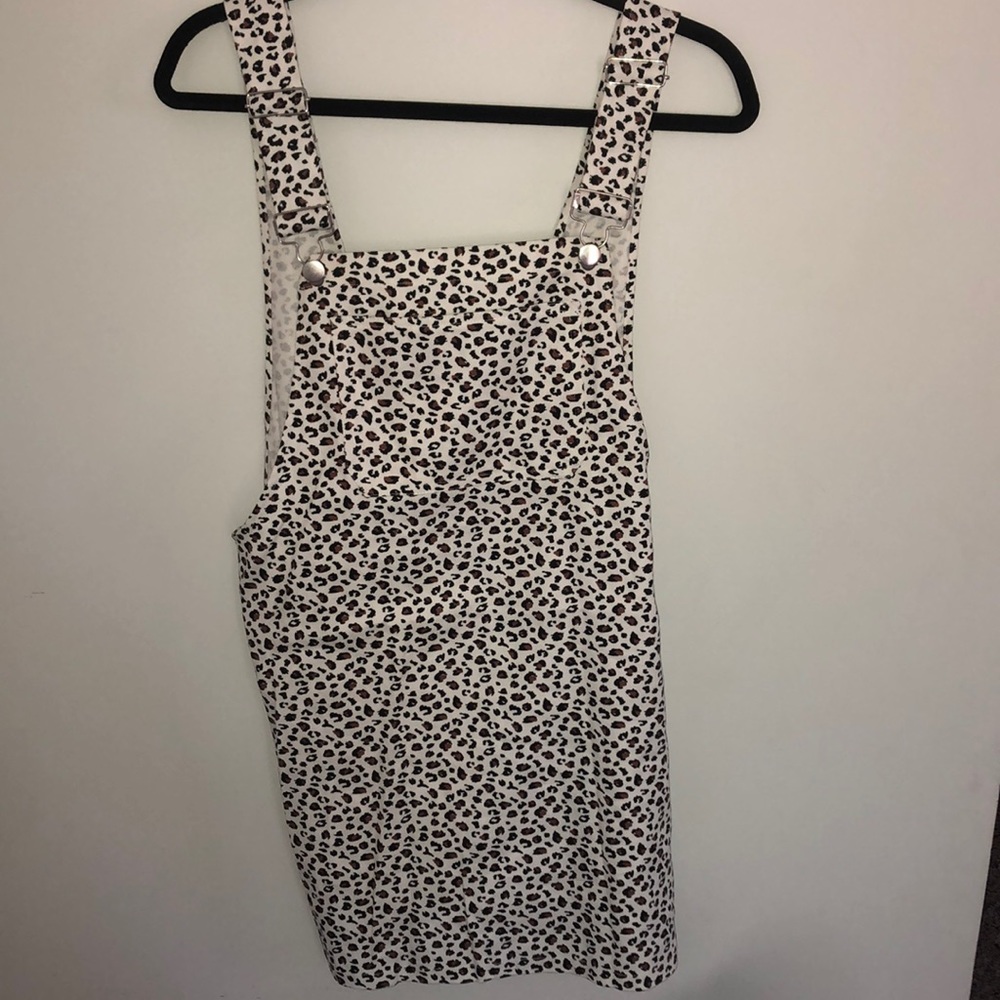 cheetah print overall dress